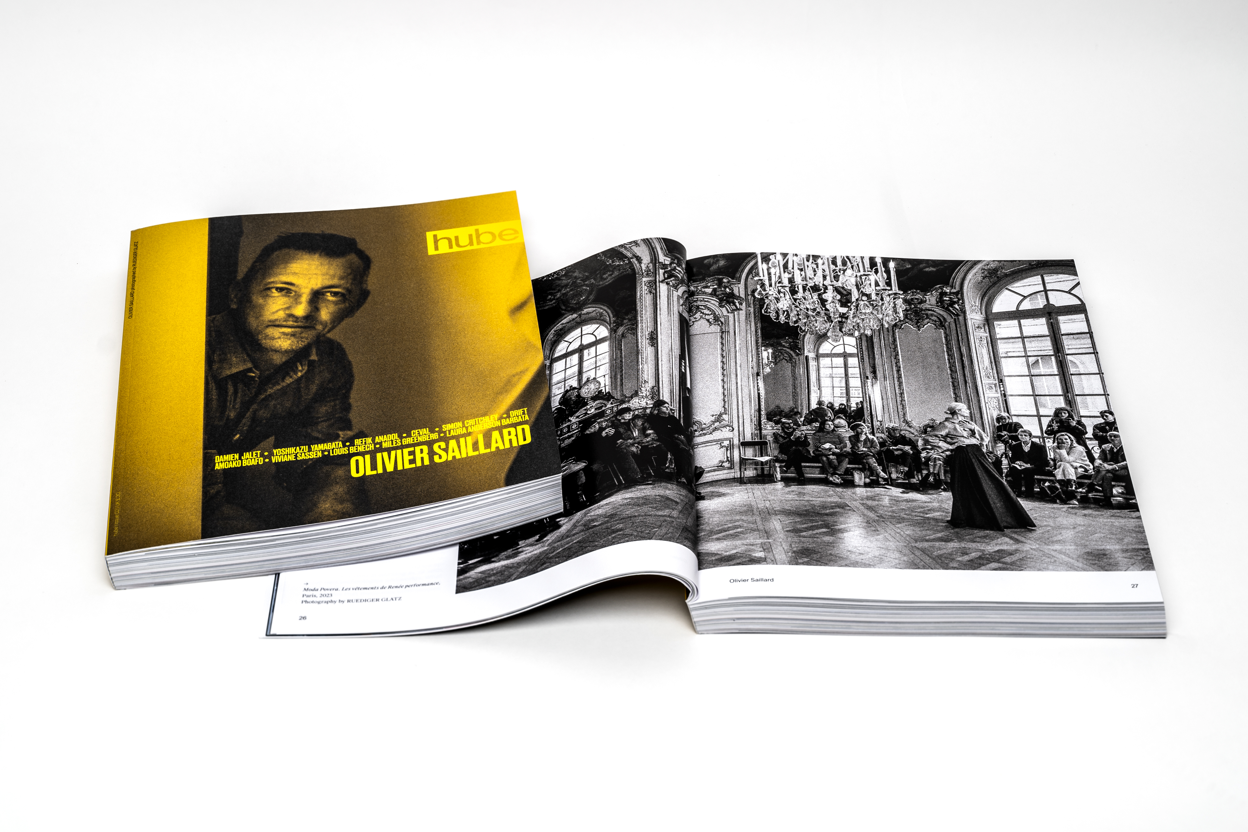 HUBE Magazine — Olivier Saillard cover story featuring collaboration with Ruediger Glatz, 2023